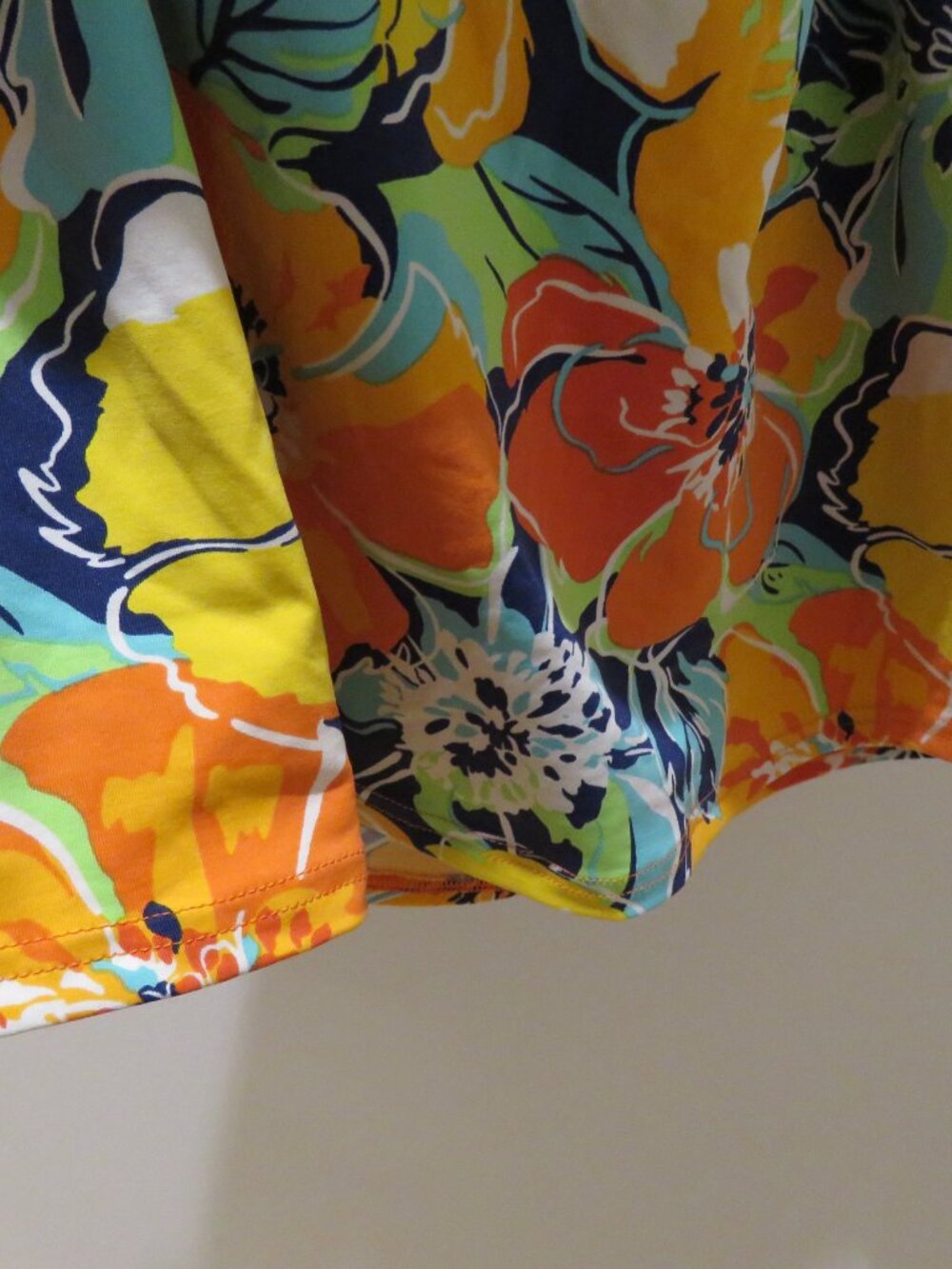 LAND'S END Tropical Floral Orange Blue Tankini Swim Top Size 8 Vacation Summer - Picture 7 of 10